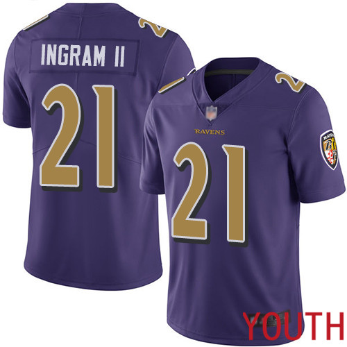 Baltimore Ravens Limited Purple Youth Mark Ingram II Jersey NFL Football #21 Rush Vapor Untouchable